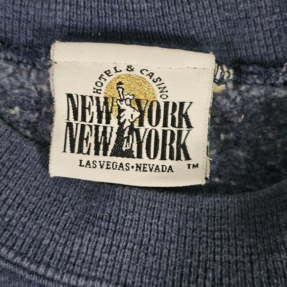 Vintage New York New York Las Vegas Hotel Casino Navy Sweatshirt Crewneck Large - Picture 4 of 6